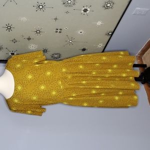 Casual Yellow Scoop Neck A-Line LuLaRoe Dress - 3XL